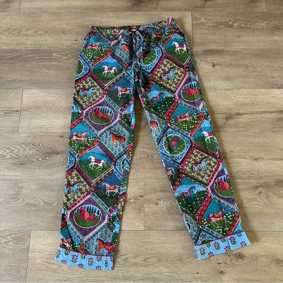 NEW Printfresh 100% Organic Cotton Pajama Pants Horses Print Sz M TALL - Picture 4 of 8